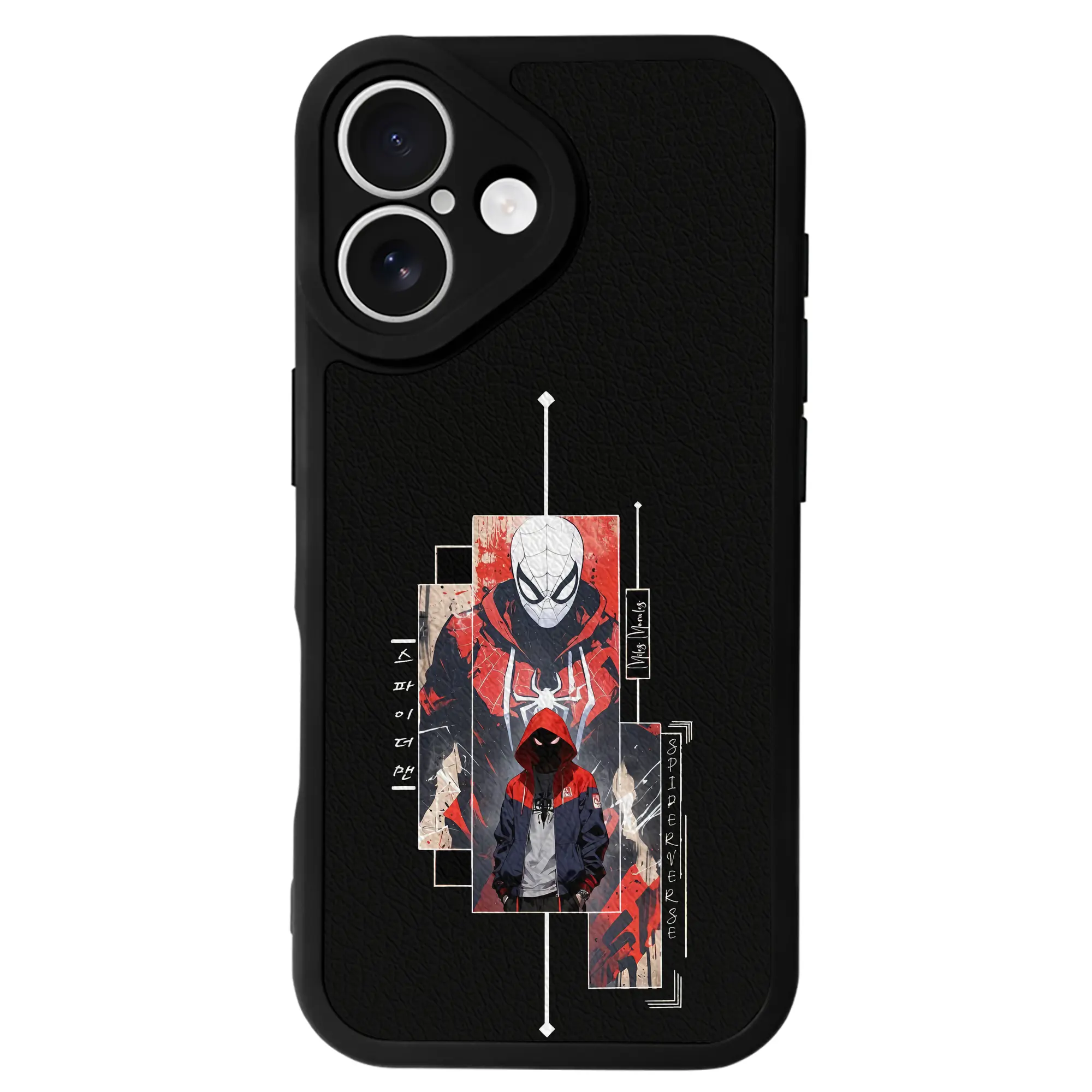アベンジャーズ (Avenjāzu) グッズ スパイダーマン（Spider-Man） - IPhone 16シリーズ対応 ・ シリコンスマホケース ・ レザー調 ・ 高精度フィット ・ 耐衝撃 ・ ワイヤレス充電対応 ・ 精密カット